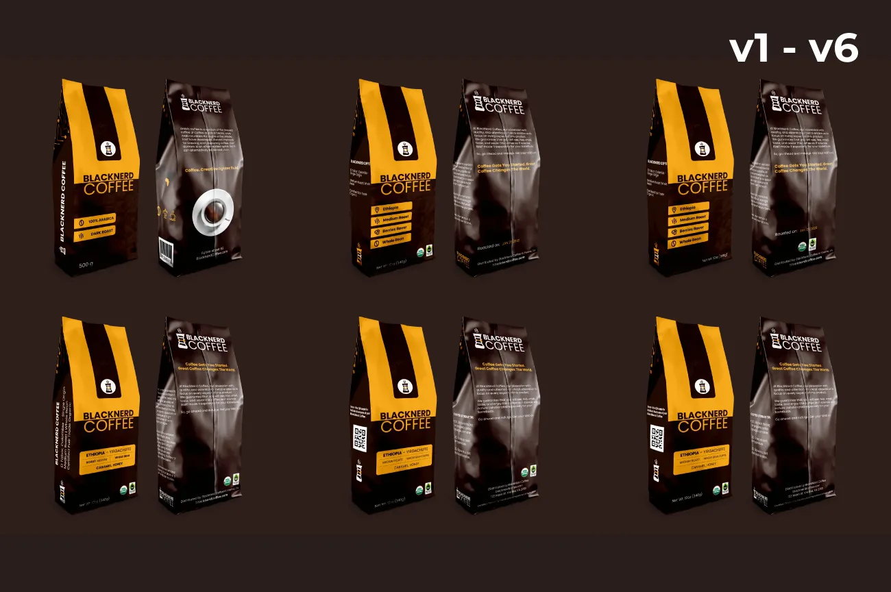 Black Nerd Coffee Package Packaging