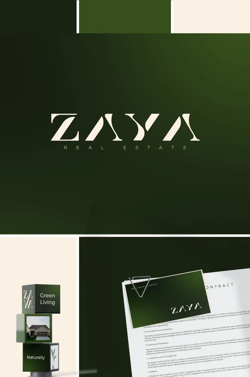 Zaya Real Estate Logo Design Brand Identity Design